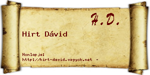 Hirt Dávid névjegykártya